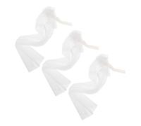 VANZACK 3PCS Miniature Doll Wedding Veils with Delicate Lace Lightweight Gauze Headpieces for Doll Bridal Costume Accessories Fit for Creative Role Play and Photography