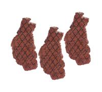 VANZACK 3PCS Realistic Fake Steak Meat Decoration Safe Plastic Artificial Meat Model for Western Kitchen Restaurant Display Lifelike Fake Food Prop