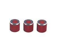 VANZACK 3pcs Red Button Blue Ring Metal Guitar Control Knobs Volume Tone for Electric Bass Parts Accessories
