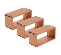 VANZACK 3pcs Scale DIY Furniture with Natural Wood Finish Display Rack for Tiny Books Crafts and Collectibles Storage