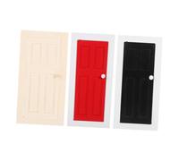 VANZACK 3pcs Scale Mini House Door Model Wooden Dollhouse Doors for DIY Doll House Collectors Durable Wood Construction Rectangular Design Easy Assembly Miniature Furniture Building