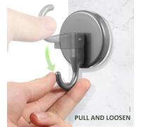 VANZACK 3pcs Vacuum Wall Hooks Gunmetal Grey Heavy Duty Suction Hooks for Bathroom Shower Glass Tile Walls No Drilling Removable Towel Hanging Organizer