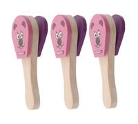 VANZACK 3pcs Wooden Music Clapper for Animal Inspired Castanet Hand Noise Maker Safe Natural Wood Percussion for Early Music Education and Interactive Sound Exploration