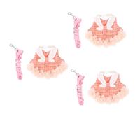 VANZACK 3sets Adorable Rabbit Dress Harness Leash Pet Rabbit Outfit Bunny Vest Harness Comfortable