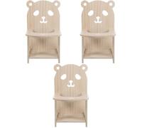 VANZACK 3sets Compact Miniature Hamster Chair with Tray Wooden High Chair for Pets for Hamsters Guinea Pigs and More Accessory and Photo Prop