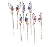 VANZACK 4 Pairs Long Butterfly Wing Earrings Dangle Drop Jewelry for Women Elegant Foil Pink Blue Silver Tassel Fashionable Fairy Accessories