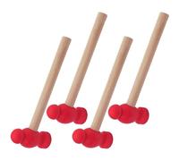 VANZACK 4 Pcs Children Hammer Toys Set Wooden and Plastic Pretend Play Mallets with Ergonomic Handles for Kids Pounding and Grasping Development Educational Activity