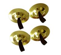 VANZACK 4 Pcs Pure Copper Finger Cymbals Set, Hand Percussion Musical Instrument for Belly Dance and Party, Lightweight Dancing Props Cymbals for Adults and Dancers