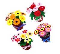 VANZACK 4 Set Flower Craft DIY Unwoven Flower Pot Kits Creative Bouquet Making for Boys Hands Art Project for School Activities and Gift Giving