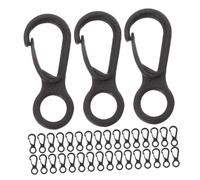 VANZACK 400pcs Black Mini Plastic Snap Clip Hooks with Spring Loaded Design Multifunctional Outdoor Buckle Clips for Camping Tent Light Hanging Compact and Portable Carabiner Accessories