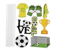 VANZACK 40pcs Soccer Theme Cupcake Toppers Sports Cake Decorations for Boys Football Cocktail Picks for Soccer Party Shower Celebrations Fun and Playful Football Picks
