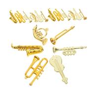 VANZACK 48 Pcs Mini Musical Instrument Ornaments for Christmas Tree Hanging Small Violin Trumpet Saxophone Dollhouse Decor Set Gift for Music Lovers and Collectors