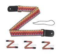 VANZACK 4pcs Adjustable Bohemian Woven Cotton Ukulele Strap Set, Vintage Style Guitar and Banjo Shoulder Belts, Lightweight Musical Instrument Accessories for Adults and Boys