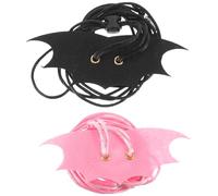 VANZACK 4pcs Adjustable Hamster Leash with Cute Bat Wings Small Animal Harness for Rats Mice Guinea Pigs and Squirrels Soft Comfortable Design Pink and Black