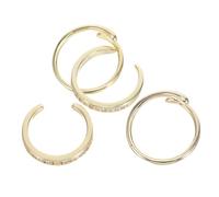 VANZACK 4pcs Adjustable Open Band Toe Rings for Women Set with Rhinestone Smooth Drop Design Lightweight Breathable Foot Jewelry for Summer Beach Boho Style