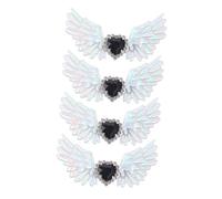 VANZACK 4pcs Angel Wing Shoe Clips Rhinestone Embellishments for High Heel Boots Shoes Jewelry Diy Sandals Decoration