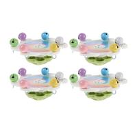 VANZACK 4pcs Bird Wheel Parakeet Interactive Rotating Parrot Chew Accessory Parrot Intelligence Training Bells Chew Chewing Fun for Bird Rotating
