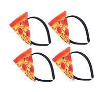 VANZACK 4pcs Creative Halloween Pizza Headband Fun Food-themed Hair Hoop for Birthday Parties Cosplay and Festive Events Playful Orange Hair Accessories for Instant Party Transformation