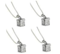 VANZACK 4pcs Dog Urn Necklace for Ashes Pet Cremation Pendant Jewelry Keepsake Ashes Necklace for Women Memorial Accessory to Honor Beloved Pets