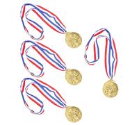 VANZACK 4pcs Gold Boxing Medals with Neck Ribbon, Zinc Alloy Commemorative Sports Competition Awards, School Student Winner Prizes for Boxing Matches and Sports Events
