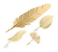 VANZACK 4pcs Gold Leaf Shaped Wall Coat Hooks Set, Iron Decorative Key and Hat Hangers with Ginkgo, Climbing Plant, Evergreen and Dawn Redwood Leaf Designs for Entryway Storage and Home