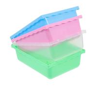 VANZACK 4pcs Hamster Poop Tray Non-slip Pet Cage Potty Tray Pet Cage Accessory Easy to Clean Plastic for Hamsters Rabbits Small Pigs