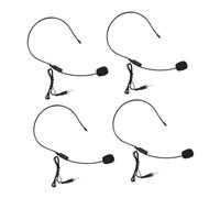 VANZACK 4pcs Head-mounted Microphone Set Adjustable Condenser Mic Earhook Wired Headset Microphone for Voice Amplifier Suitable for Speakers and Presentations