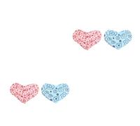 VANZACK 4pcs Heart-shaped Hamster Blanket Cozy Thermal Pad for Guinea Pigs Small Pets Soft Fleece Sleep Mat Nest for Pet Comfort