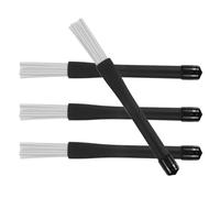 VANZACK 4pcs Jazz Drum Brushes Set, Nylon Snare Drum Brushes for Jazz Rock Percussion, White Dynamic Drumsticks Accessories for Band Drummers and Beginners