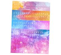 VANZACK 4pcs Kalimba Piano Note Stickers 17-tone Thumb Piano Decals for Beginners, Colorful Watercolor Design, Sturdy Kalimba Key Labels for Learning Music Practice