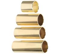 VANZACK 4pcs Metal Guitar Slides Set, Electric and Acoustic Guitar Slide Rings, Finger Protector for Blues, Jazz, and Country Music, Sizes 28mm 51mm 60mm 70mm, Gold Finish