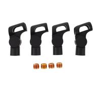 VANZACK 4pcs Microphone Holder Clips with Nut Adapters for Studio Broadcast Podcast Use Shockproof Mic Mount Clamps for Dynamic and Condenser Mics Noise-isolating Secure Grip Design