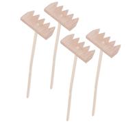 VANZACK 4Pcs Mini Bamboo Sand Rakes Small Garden Sand Table Accessories Natural Polished Micro Rake for Decoration and DIY Craft