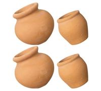 VANZACK 4Pcs Mini Terracotta Succulent Pots - Small & Large Round Plant Nursery Pots for Tiny Plants, Space-Saving Ceramic Flower Breeding Containers