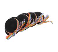 VANZACK 4pcs Mini Top Hats for Dolls Black Felt Miniature Formal Hats with Colorful Webbing Bowknots Tiny Dollhouse Dress-up Accessories for Crafts Travel and Playtime Fun