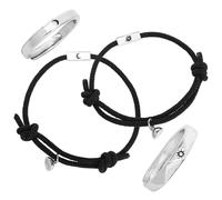 VANZACK 4Pcs Moon Star Woven Rope Bracelet and Ring for Women Teens Skin Friendly Jewelry for Casual Outfits for Girlfriends and Daughters