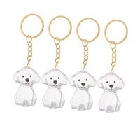 VANZACK 4pcs Pet Hair Souvenir Box for Dog Keepsake Keychain Skull Design Lightweight Memorial Key Ring for Cat Hair Storage for Pet Owners