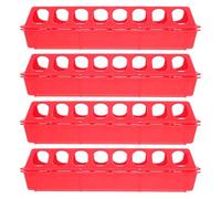 VANZACK 4pcs Plastic Flip Top Poultry Feeder Small Feed Tray for Pigeons and Chickens Convenient Feeding and Drinking Dispenser