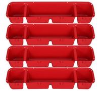 VANZACK 4pcs Plastic Livestock Feeder Trough Hanging Rack with Multi-compartment Design for Goats and Livestock, Easy to Disassemble and Wash, Suitable for Barn and Confined Spaces