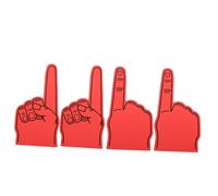 VANZACK 4pcs Red Foam Finger Cheerleading Props Eva Sport Fan Hand for Football Basketball Baseball Games School Events Team Spirit Booster