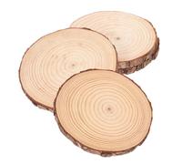VANZACK 4pcs Rustic Wood Garden Stepping Stones for Lawn Paths Decor | Natural Log Style, Easy to Move and Install, for Planter Areas, Soil Beds, Low-maintenance Yards