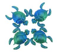 VANZACK 4pcs Sea Turtle Figurines with Movable Joints Printed Flexible Turtle Models for Interactive Play Creative Decor for Home Office and Collectors