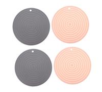 VANZACK 4pcs Silicone Pet Food Mats Oil Dog Feeding Pad Slip Design for Pets Easy to Clean Store for Dog Bowls and Cat Dishes