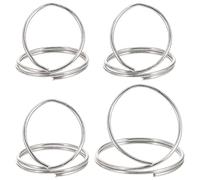 VANZACK 4pcs Silver Metal Finger Picks Set for Banjo, Mandolin, and Acoustic Guitar with Hollow Design, Thumb and Index Finger Rings for Bass and Folk String Instruments