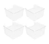 VANZACK 4Pcs Small Square Hamster Sand Bath Box Plastic Bathroom Tray for Hamsters Gerbils Guinea Pigs Small Pets Sand Bathing Tub and Digging Container