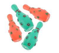 VANZACK 4Pcs Squeaky Dog Fetch Toy Set Bite-Resistant PET Chew Balls for Teeth Plaything for Indoor Outdoor Use Random Color