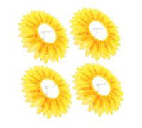 VANZACK 4pcs Sunflower Headgear Floral Costume Accessories Lightweight Soft Fit Party Props for Kindergarten Sports Events Team Building Yellow