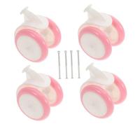 VANZACK 4pcs Toddler Walker Replacement Wheels Set Universal Plastic Walker Wheel Kit with Pink Screws for Baby Boy Girl Spare Parts for Baby Walking Aids