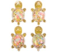 VANZACK 4pcs Turtle Toy: 3d Sea Animal Sensory Sandscape Tortoises Figures Play Pool Aquarium Fish Tank Decorations For Sand Art Ocean Birthday Kids Party Favor