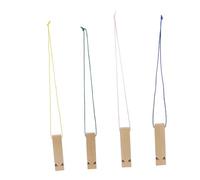 VANZACK 4pcs Wooden Train Whistle for Musical Instrument Natural Wood Material Whistle Creative Sound Maker for Party Favors and Early Music Learning Random Color